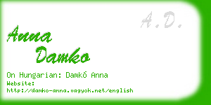 anna damko business card
